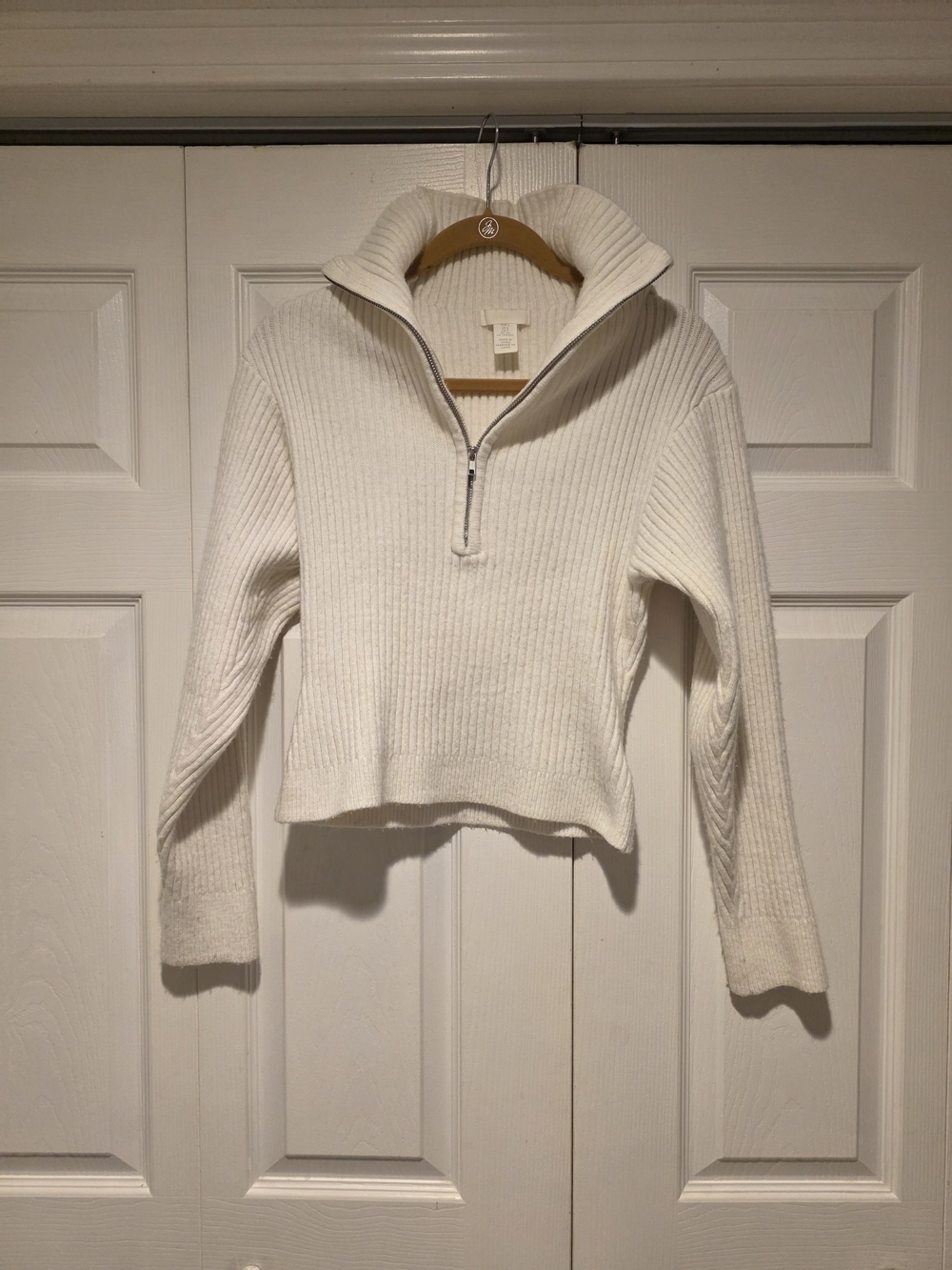 H&M Ribbed Half-Zip Turtleneck Sweater